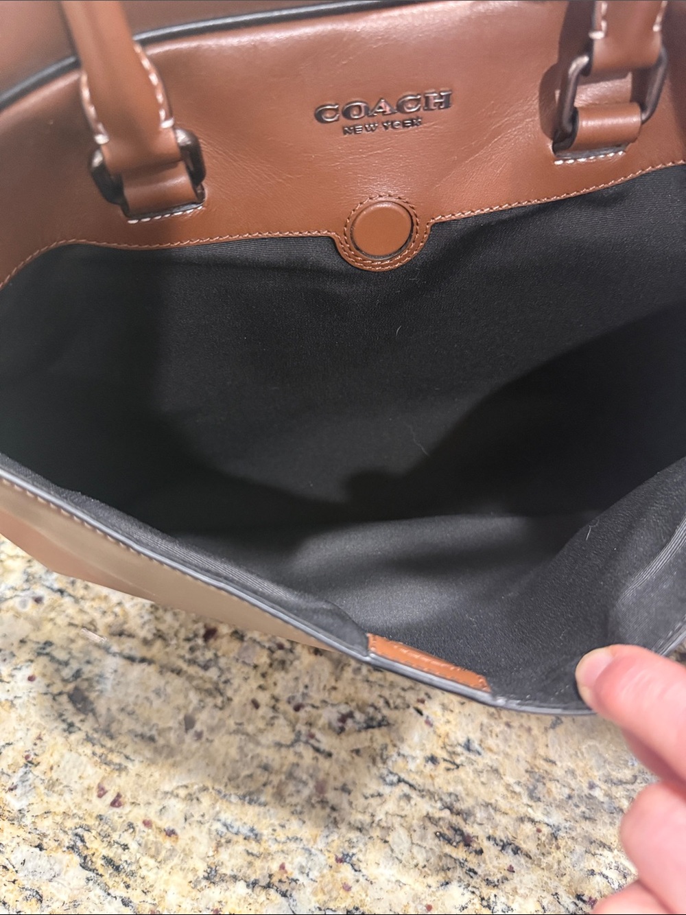Coach Brown Leather Laptop Satchel with Detachable Strap - Picture 3 of 8